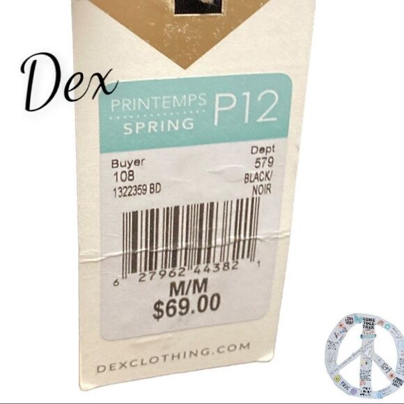 $10$ add on Dex NWT black cotton tunic midi dress with grommet &  tie neckline. - Picture 6 of 10